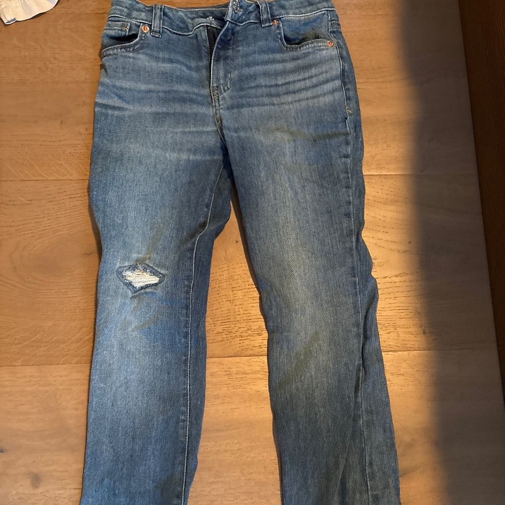 Slightly ripped jeans